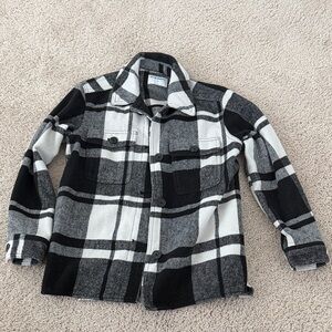 Old Navy Black and White Plaid Shacket